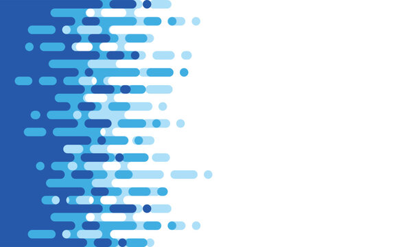 Abstract pattern blue Rounded Lines Halftone Transition. on white background , vertical rounded stripes.