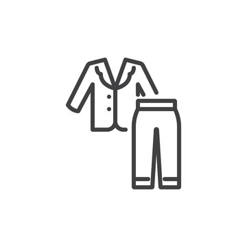 outline suit jacket and pants clip art preview