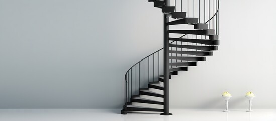 Black spiral stairs
