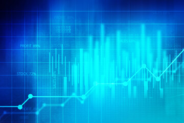 2d rendering Stock market online business concept. business Graph 