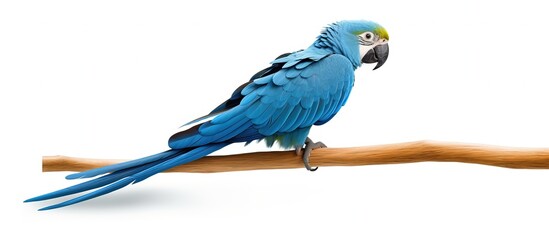 Isolated parrot with blue waves on a white background