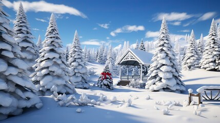 A Festive Christmas Tree in nature ,Christmas Magic ,Holiday Cheer ,A Christmas Dream,The Spirit of Christmas ,A Very Merry Christmas