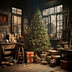 A Festive Christmas Tree with Presents Underneath,Christmas Magic ,Holiday Cheer ,A Christmas Dream,The Spirit of Christmas ,A Very Merry Christmas