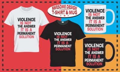 Schilderijen op glas International Day for the Elimination of Violence against Women T-Shirt, Mug, Typography and Custom Design © apu0321