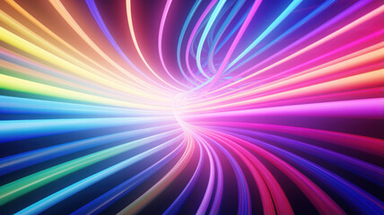 Obraz premium Abstract Infinity Tunnel with Neon Rainbow