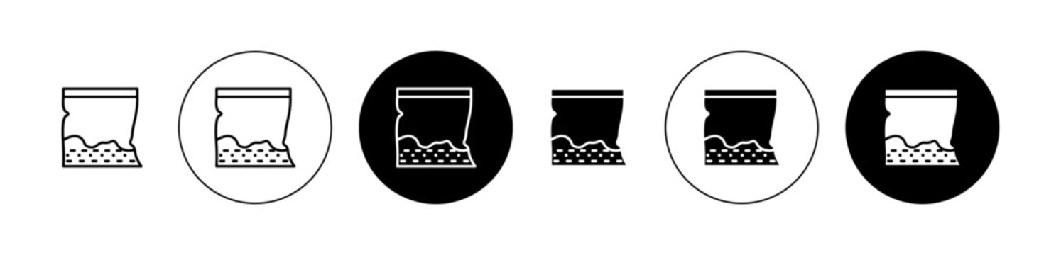 Cocaine packet Line Icon Set. Plastic zip lock bag icon suitable for apps and websites UI designs.