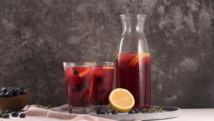 Blueberry mojito cocktail