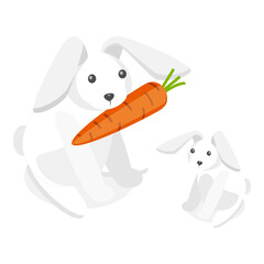 3D Isometric Flat Vector Set of Farm Animal Families, Domestic Children and Parents. Item 3