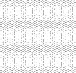Geometric abstract vector hexagonal seamless background. Geometric modern black and white ornament. Seamless modern pattern