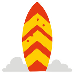 surfboard icon on white background, vector illustration in flat style Generative AI