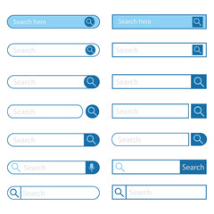 Search bar element icon set. Search bar for UI interface. 