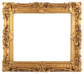 Picture frame in a classic design on a transparent background, in PNG format.
