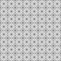 Seamless surface pattern with crossing circles. Symmetric abstract background. Circular ornament wallpaper. Openwork motif. For digital paper, page fill, textile print, web design. Vector illustration