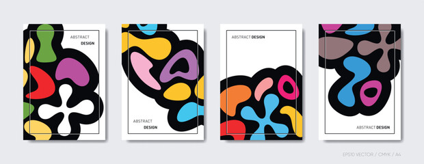 Vector abstract simple shape pattern brochure set