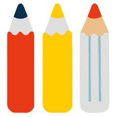 Pencils flat icon. Vector pictograph style is a flat symbol pencils icon on a white background. Generative AI