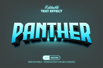 Obraz premium Panther Text Effect Curved Style. Editable Text Effect.