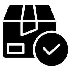 Solid Tick Package box icon