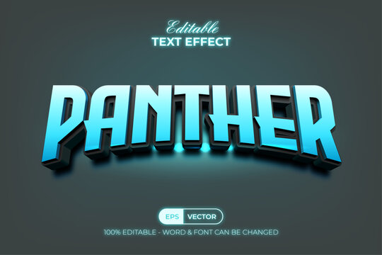 Panther Text Effect Curved Style. Editable Text Effect.
