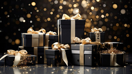 Elegant Gift Box Arrangement in Gold