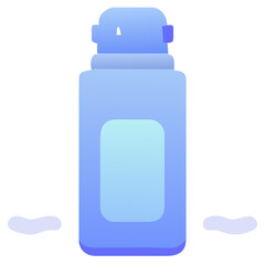 Illustration of a bottle of blue paint on a white background. generative AI
