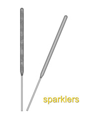 postcard sparklers different texture gray color festive set realistic inscription title