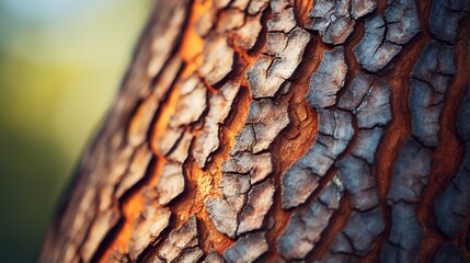  a close up of a tree trunk with a blurry background.  generative ai