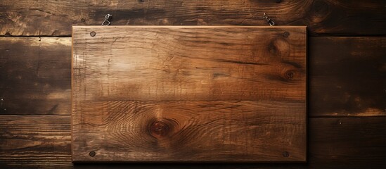 Wooden board with menu options