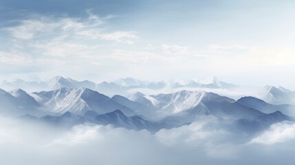 Fototapeta na wymiar a view of a mountain range from a plane in the sky. generative ai