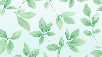  green leaves on a white background with a blue sky in the background.  generative ai