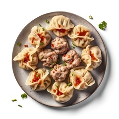 Pierogi z mięsem, dumplings with meat - obrazy, fototapety, plakaty