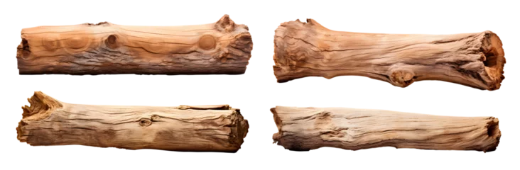 Fototapeten Wooden tree log trunk stump wood on transparent background cutout, PNG file. Many assorted different Mockup template for artwork design © Sandra Chia