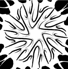 Black and white abstract background with aesthetic shape pattern. Modern art print.