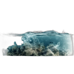 Ocean, water isolated on transparent or white background