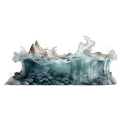 Ocean, water isolated on transparent or white background