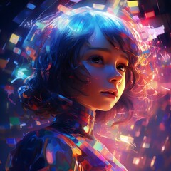 Obraz na płótnie Canvas artificial Intelligence girl character
