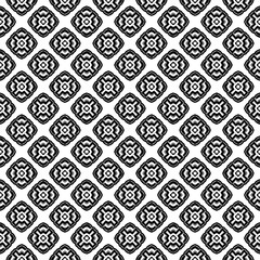 Black and white seamless abstract pattern. Background and backdrop. Grayscale ornamental design. Mosaic ornaments. Vector graphic illustration. EPS10.