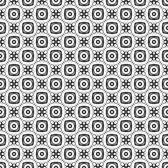 Black and white seamless abstract pattern. Background and backdrop. Grayscale ornamental design. Mosaic ornaments. Vector graphic illustration. EPS10.