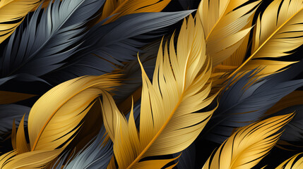 A Seamless and Luxurious Gold Tropical Wallpaper.
