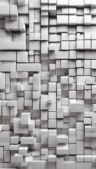 Various 3D Blocks neatly organized to make a wall. White Tech wallpaper
