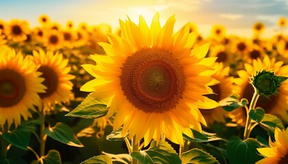 Obraz premium a close up of a sunflower