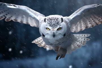 a white owl flying