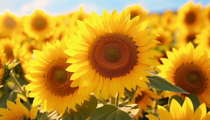 Obraz premium a group of sunflowers