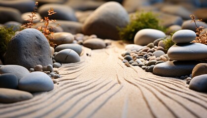 a group of rocks on a beach