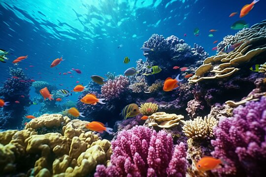 a school of fish in the ocean