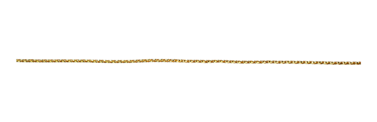 Golden string for design cut out on transparent background. Golden rope for Christmas ornament.