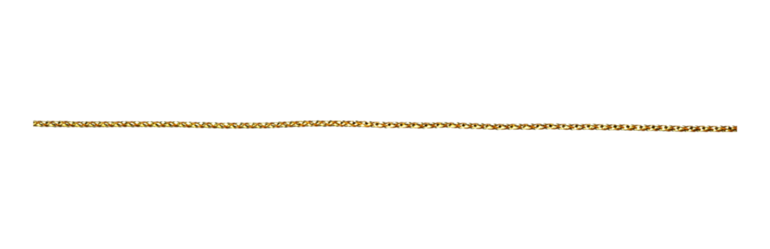 Golden string for design cut out on transparent background. Golden rope for Christmas ornament.