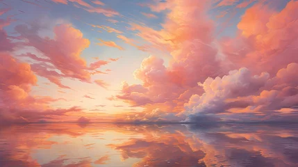Fotobehang Pink and orange sky © AdriFerrer