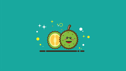 Cute and sweet modern durian icon design, cute modern durian icon