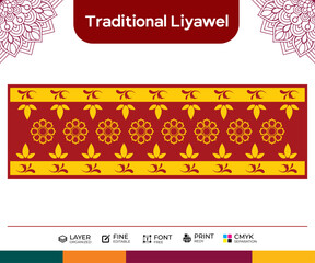 Sri Lanka Liyawel template design , Traditional illustration vector art editable