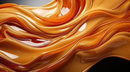 Delicious melted caramel texture, waves, chic food background - obrazy, fototapety, plakaty